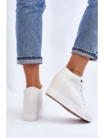 Wysokie Trampki Na Ukrytym Koturnie Big Star LL274035 Białe