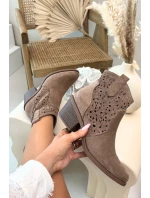 Odkryté Kožené Kovářské Dámské Boty na Podpatku S.Barski HY61-8012 Hnědé Odkryté Kožené Kovářské Dámské Boty na Podpatku S.Barski HY61-8012 Hnědé