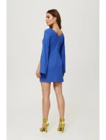K190 Mini šaty s delenými rukávmi - modré