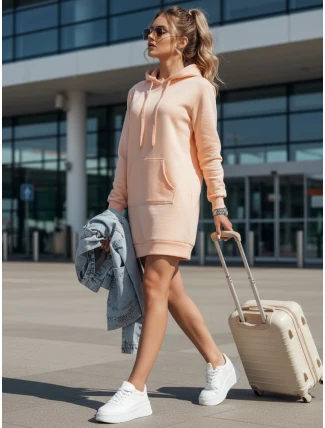 Dámska dlhá oversize mikina TIMMY pink FashionStreet EY1940
