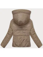 Béžovo-khaki obojstranná krátka bunda s kapucňou (B8181-101011) Béžovo-khaki obojstranná krátka bunda s kapucňou (B8181-101011)