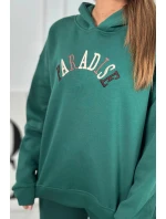 Bavlnená súprava s vyšívaným nápisom Paradise zelený