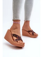 Klapki Damskie Na Koturnie 83520 Ipanema High Fashion Slide Fem Brązowe