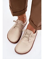 Kožené dámské polobotky Barefoot Zazoo 10189 Béžové