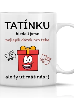 NEJLEPŠÍ DÁREK PRO TATÍNKA - klasický bílý keramický hrníček 300 ml