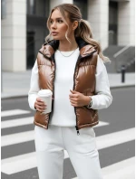 Dámska prešívaná vesta ASHE dark beige FashionStreet TY3778