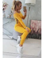 Súprava s dvojitými pruhmi horčicová + čierna