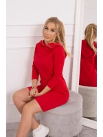 Šaty s kapucňou a vreckami červené