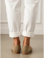 Dámske semišové baleríny v khaki farbe FashionStreet khaki ZY1350