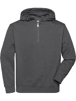 Daiber JN 839 Pracovná mikina z bio bavlny, s kapucňou, zips „1/4“ 02.0839 tmavá melírovaná Daiber JN 839 Pracovná mikina z bio bavlny, s kapucňou, zips „1/4“ 02.0839 tmavá melírovaná