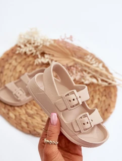 Klapki Dziecięce Lekkie Z Klamrami BIG STAR NN374544 Beżowe