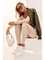 Sneakersy Damskie Na Platformie Z Zawieszkami Białe Tivissa