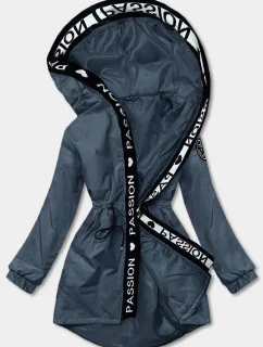 Svetlomodrá dámska oversize bunda typu parka (B8080-72)