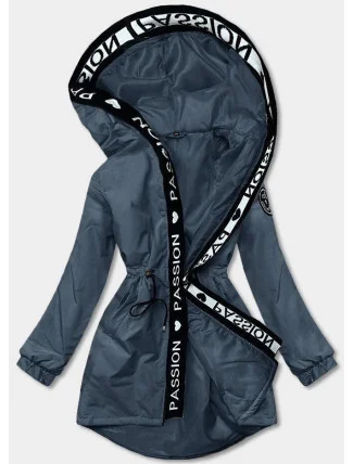 Svetlomodrá dámska oversize bunda typu parka (B8080-72)