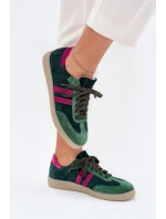 Zazoo N1068 Dámske semišové nízke tenisky Dark Green