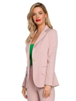 K141 Sako s dvojitým vreckom a klopou - krepová ružová K141 Sako s dvojitým vreckom a klopou - krepová ružová