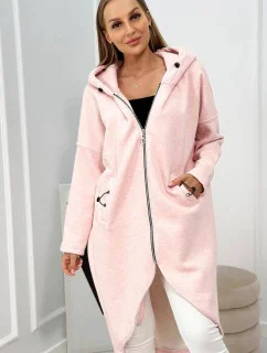 Zateplená dlhá mikina pink melange - Kesi