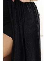 Dámske trblietavé šaty 600-1 Selena black - Numoco
