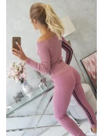 Súprava s dvojitými pruhmi tmavo ružová