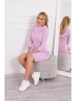 Šaty s kapucňou a vreckami fialové