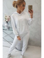 Súprava mikiny s kapucňou biela
