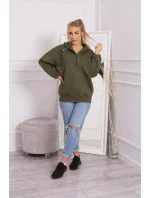 Khaki mikina s kapucňou