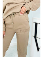 Izolovaná bavlnená súprava, mikina + nohavicami Brooklyn svetlo béžová
