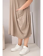 Dámske bavlnené šaty Plus Size s vreckami Fango
