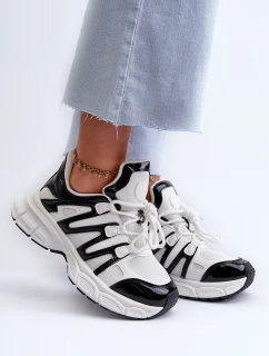 Sneakersy Damskie Biało-Czarne Ahmani
