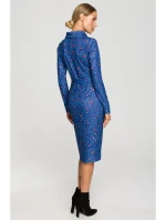 M706 Šaty s rukávmi, golierom a potlačou - model 1