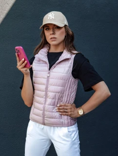 Dámska prešívaná vesta so stojačikom STYLISHZ ružová FashionStreet TY4450