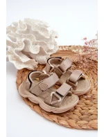 Dziecięce Sandałki Zapinane Na Rzepy Beżowe Orretta