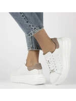 Dámske kožené topánky na platforme biele Filippo DP6739