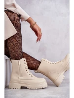 Dámske zateplené kožené čižmy Dorchen light beige Dámske zateplené kožené čižmy Dorchen light beige