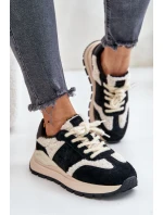 Ocieplane Sneakersy Damskie Skórzane Big Star OO274A318 HI-POLY SYSTEM Czarne