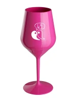 69 - růžová nerozbitná sklenice na víno 470 ml 69 - růžová nerozbitná sklenice na víno 470 ml