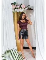 Sexi tričko Wet look 94901 fialové - KouCla Sexi tričko Wet look 94901 fialové - KouCla