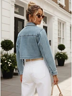 Krátka dámska džínsová košeľa s dlhými rukávmi FashionStreet TY5692 Krátka dámska džínsová košeľa s dlhými rukávmi FashionStreet TY5692
