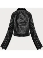 Krátka čierna bunda s golierom (11Z8039)