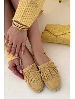 Dámské mokasíny s třásněmi Žluté Janelisse
