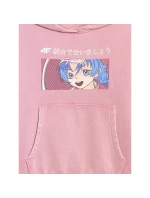 Dievčenská mikina bez prúžkov s kapucňou 4F 4FJRAW25TSWSF2294-54S