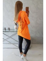 Mikina s potlačou krídiel oranžová neónová
