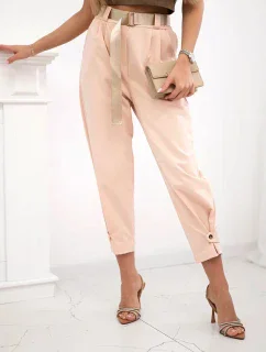 Letné nohavice Punto so zapínaním na nohaviciach marhuľová