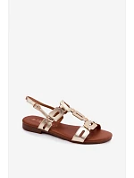 Dámské sandály Ploché Zlaté PL61-0903 S.Barski