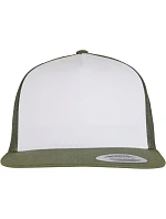 Flexfit 6006 5-panelová čiapka typu Trucker 55.6006 olivová/biela/námornícka modrá Flexfit 6006 5-panelová čiapka typu Trucker 55.6006 olivová/biela/námornícka modrá