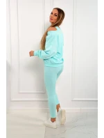 3dielny set mikina + top + legíny mint