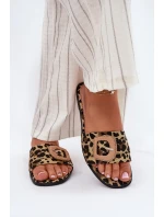 Płaskie Klapki Damskie Z Ozdobną Klamrą Panterka Clariola