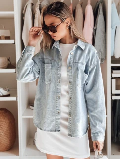 Dámska nadrozmerná džínsová košeľová bunda BLUEDIVA modrá FashionStreet TY4900