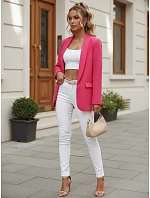 Dámske elegantné sako bez gombíkov fuchsiová FashionStreet PY0149 Dámske elegantné sako bez gombíkov fuchsiová FashionStreet PY0149