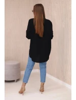 Blúzka s predĺženým zadným dielom čierna